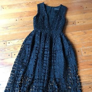 New without tags Nicholas black lace deep v dress